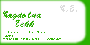 magdolna bekk business card